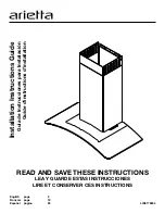 arietta ADK430SSB Installation Instruction Manual предпросмотр