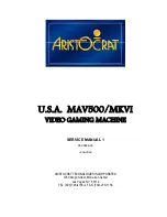 Preview for 1 page of Aristocrat USA MAV500/MKVI Service Manual