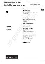 Preview for 1 page of Ariston AQ7L 05 U Instructions For Installation And Use Manual