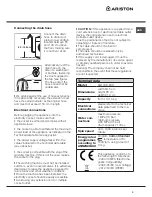 Предварительный просмотр 3 страницы Ariston AQUALTIS AQ104D 69D Instructions For Installation And Use Manual