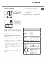 Предварительный просмотр 3 страницы Ariston aqualtis aq113d 697d Instructions For Installation And Use Manual