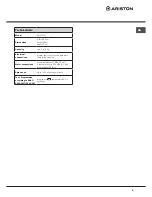 Preview for 5 page of Ariston AQUALTIS AQ92F 297 Instructions For Installation And Use Manual