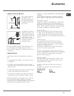 Preview for 17 page of Ariston AQUALTIS AQ92F 297 Instructions For Installation And Use Manual