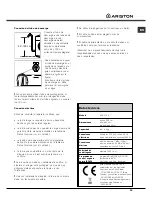 Предварительный просмотр 39 страницы Ariston AQXF 109 Instruction Booklet