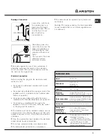 Предварительный просмотр 3 страницы Ariston AQXXL 109 Instruction Booklet