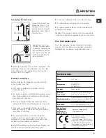 Предварительный просмотр 3 страницы Ariston ARF 105 Instructions For Use Manual