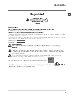 Предварительный просмотр 39 страницы Ariston ARWL 129 Instructions For Use Manual