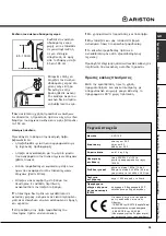 Предварительный просмотр 39 страницы Ariston AVD 109 Instructions For Use Manual