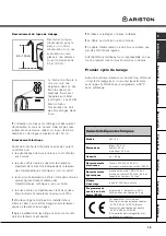 Предварительный просмотр 15 страницы Ariston AVF 149 Instructions For Use Manual