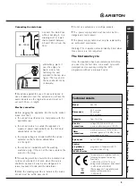 Предварительный просмотр 3 страницы Ariston AVL 129 Instructions For Use Manual