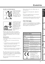 Предварительный просмотр 27 страницы Ariston AVSD 109 Instructions For Use Manual