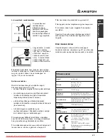 Предварительный просмотр 63 страницы Ariston AVSF 109 Instructions For Use Manual