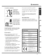 Предварительный просмотр 39 страницы Ariston AVSL 125 Instructions For Use Manual