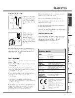 Предварительный просмотр 3 страницы Ariston AVTL 104 Instructions For Use Manual