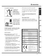 Предварительный просмотр 63 страницы Ariston AVTL 104 Instructions For Use Manual