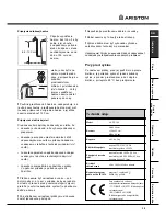 Предварительный просмотр 39 страницы Ariston AVTL104 Instructions For Use Manual