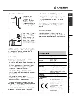 Предварительный просмотр 63 страницы Ariston AVTL104 Instructions For Use Manual