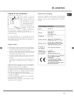 Предварительный просмотр 39 страницы Ariston AVXXL105 Instruction Booklet