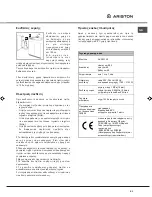 Предварительный просмотр 51 страницы Ariston AVXXL105 Instruction Booklet