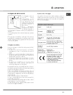 Предварительный просмотр 63 страницы Ariston AVXXL105 Instruction Booklet