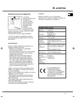 Предварительный просмотр 75 страницы Ariston AVXXL105 Instruction Booklet