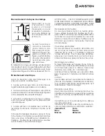 Предварительный просмотр 19 страницы Ariston BHWD 125 Instructions For Use Manual