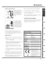 Предварительный просмотр 63 страницы Ariston BS 1400 Instructions For Use Manual