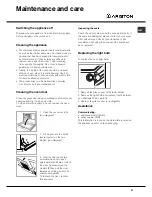 Предварительный просмотр 21 страницы Ariston F 87 V.1 Operating Instructions Manual