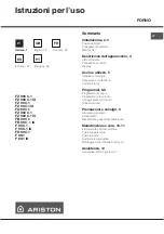 Preview for 1 page of Ariston F 89.1 Operating Instructions Manual