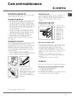 Предварительный просмотр 9 страницы Ariston FK 62 Operating Instructions Manual