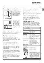 Предварительный просмотр 3 страницы Ariston FMG 722 Instructions For Use Manual