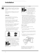 Предварительный просмотр 2 страницы Ariston Hotpoint CISFB G Operating Instructions Manual