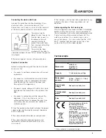 Предварительный просмотр 3 страницы Ariston L 60 T 3 C Instruction Booklet