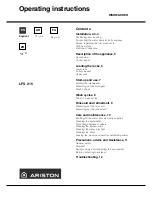 Preview for 1 page of Ariston LFS 215 Operating Instructions Manual