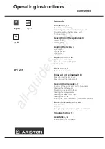 Ariston LFT 216 Operating Instructions Manual preview