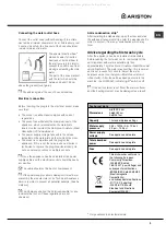 Предварительный просмотр 3 страницы Ariston LFT 321 Operating Instructions Manual