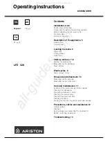 Preview for 1 page of Ariston LFZ 328 Operating Instructions Manual