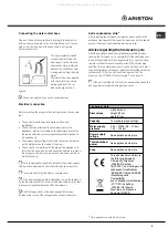 Предварительный просмотр 3 страницы Ariston LFZ 338 Operating Instructions Manual