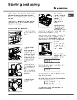 Предварительный просмотр 7 страницы Ariston MCA 15 NA Instructions For Use Manual