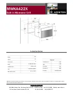 Предварительный просмотр 2 страницы Ariston MWKA422X Specifications