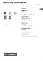 Preview for 2 page of Ariston NIC 641 B Operating Instructions Manual