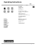 Preview for 1 page of Ariston PC 631 Operating Instructions Manual