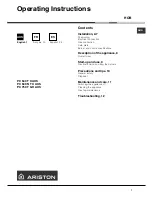 Preview for 1 page of Ariston PC 640 N T X AUS Operating Instructions Manual