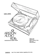 Ariston RD11s Owner'S Manual preview