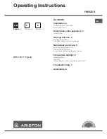 Ariston UPS 1701 T F Operating Instructions Manual preview