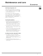 Preview for 5 page of Ariston UPS 1701 T F Operating Instructions Manual