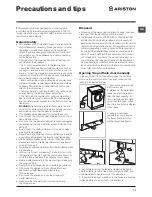 Preview for 11 page of Ariston WDL 862 Instructions For Use Manual