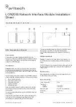 Предварительный просмотр 1 страницы Aritech LON2000 Installation Sheet