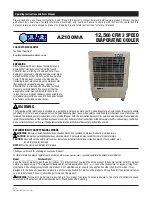 Arizona Air Coolers Kool Kube AZ100MA Owner'S Manual предпросмотр