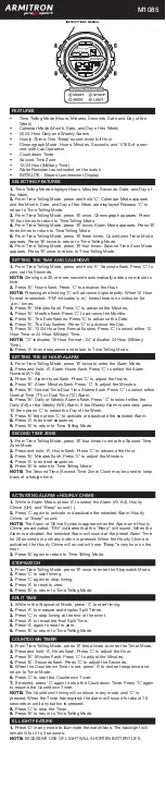 Armitron pro sport M1085 User Manual preview